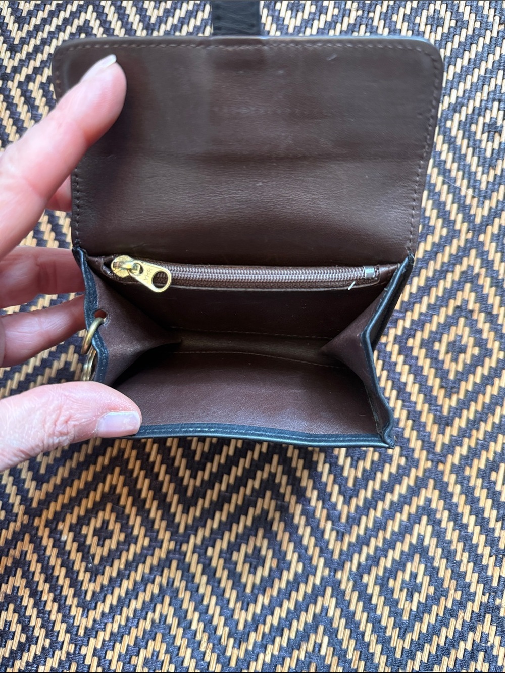 Vintage Coach blk and mahogany courier multi function case wallet keychain ITALY - Picture 13 of 13